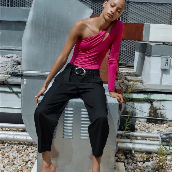 Zara Pants Jumpsuits Trouser With Buckled Belt Poshmark